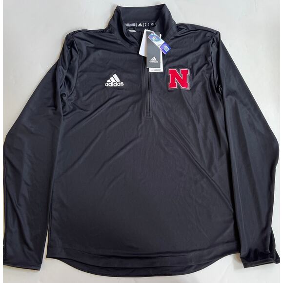 Adidas Mens University of Nebraska Cornhuskers 1/4 Zip Knit Pullover GE2454 Sz S - Picture 8 of 14